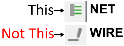Use NET not WIRE